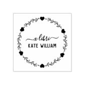 ハート植物性リースex天秤切手 ラバースタンプ (インプリント)