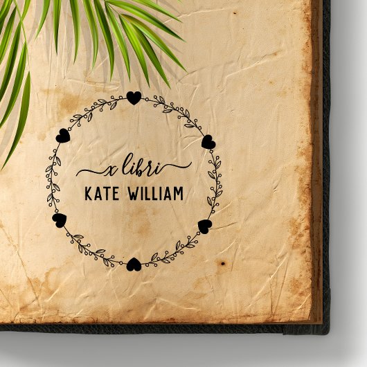 ハート植物性リースex天秤切手 ラバースタンプ