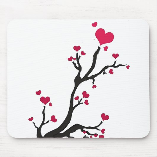 ハート樹黒 マウスパッド (正面)