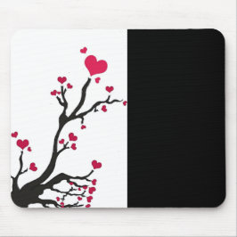 ハート樹黒 マウスパッド