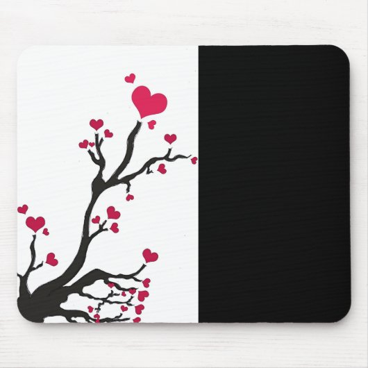 ハート樹黒 マウスパッド (正面)