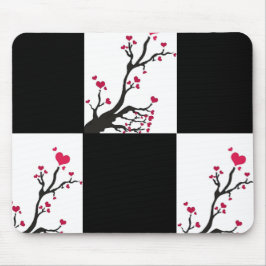 ハート樹黒 マウスパッド