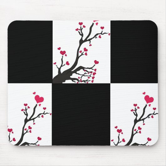 ハート樹黒 マウスパッド (正面)