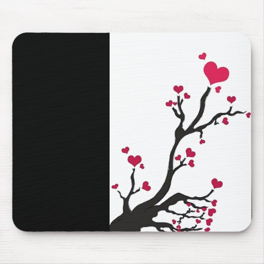 ハート樹黒 マウスパッド (正面)