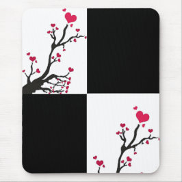 ハート樹黒 マウスパッド