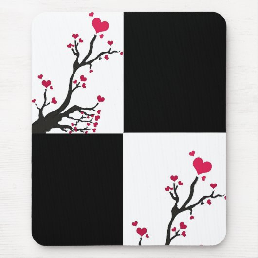 ハート樹黒 マウスパッド (正面)