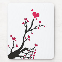 ハート樹黒 マウスパッド