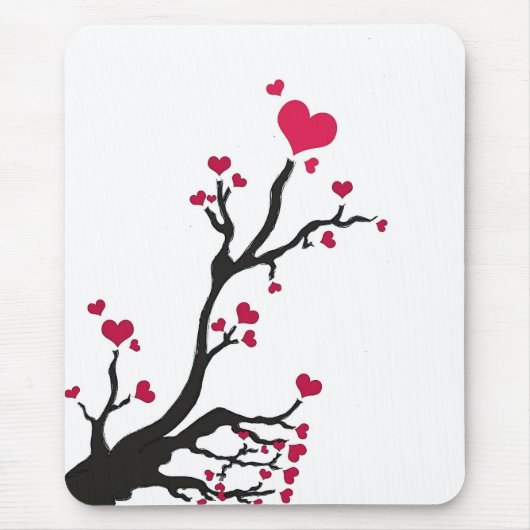ハート樹黒 マウスパッド (正面)