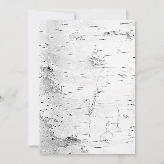 ハート樺の木ツリーバーク素朴結婚式招待状 招待状 (裏面)