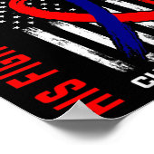 ハート欠陥Chd認識度ソンアメリカ国旗 ポスター (角)