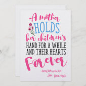 ハート母のデイカード – かわいい母の引用文印刷可能 招待状 (正面/裏面)