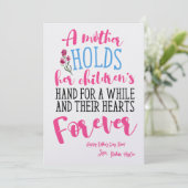 ハート母のデイカード – かわいい母の引用文印刷可能 招待状 (スタンド正面)