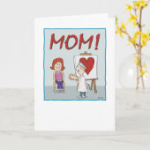 ハート母の日の仕事 カード (黄色い花)