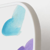 ハート水の色のパターンをパープルにパーソナライズ ピックルボールラケット (左詳細)