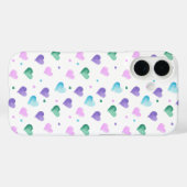 ハート水彩パターングリーンブルーピンクパープル Case-Mate iPhoneケース (裏面 (横))