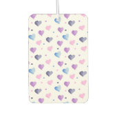 ハート水彩パターンブルーピンクパープル カーエアーフレッシュナー (正面)