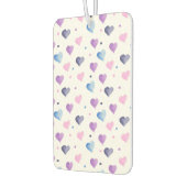 ハート水彩パターンブルーピンクパープル カーエアーフレッシュナー (左)