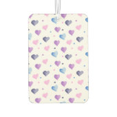 ハート水彩パターンブルーピンクパープル カーエアーフレッシュナー (裏面)