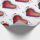 ハート水彩ラブラッピング紙 ラッピングペーパー (角)