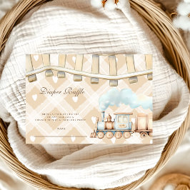 ハート水彩列車シャワーディパーラッフル エンクロージャーカード