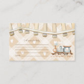 ハート水彩列車ベビーシャワーベビー用メモ エンクロージャーカード (正面)