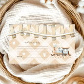 ハート水彩列車ベビーシャワーベビー用メモ エンクロージャーカード