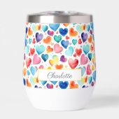 ハート水彩可愛カラフルいラブ名前をカスタムする (正面)