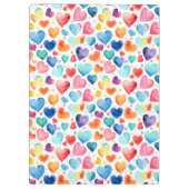 ハート水彩可愛カラフルいラブ名前をカスタムする クリップボード (裏面)