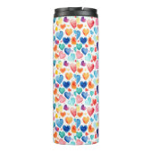 ハート水彩可愛カラフルいラブ名前をカスタムする タンブラー (裏面)