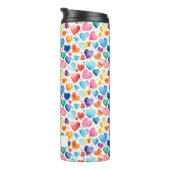 ハート水彩可愛カラフルいラブ名前をカスタムする タンブラー (回転右)