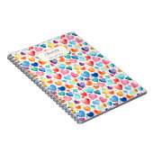 ハート水彩可愛カラフルいラブ名前をカスタムする ノートブック (右側)