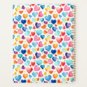 ハート水彩可愛カラフルいラブ名前をカスタムする プランナー手帳 (裏面)