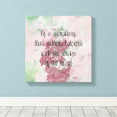 ハート水色の文字列 キャンバスプリント (インサイチュ (ウッドフロア))