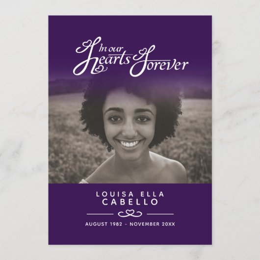 ハート永遠の葬儀サービスプログラム濃紫 プログラム (正面)