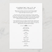 ハート永遠の葬儀サービスプログラム白黒 プログラム (裏面)