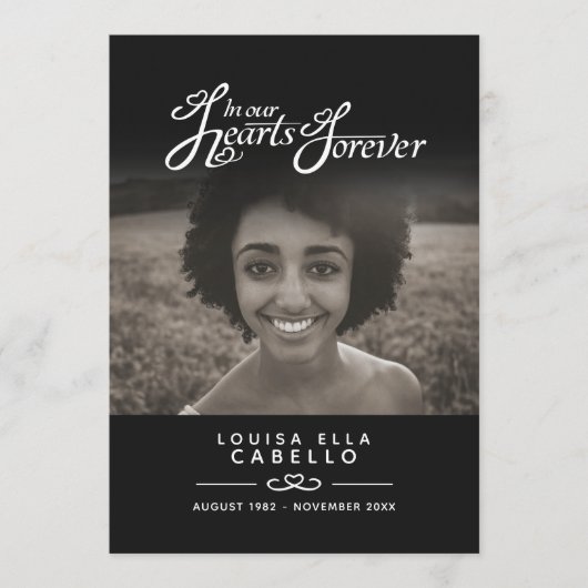 ハート永遠の葬儀サービスプログラム白黒 プログラム (正面)