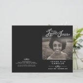 ハート永遠の葬儀サービス黒の非折り畳み (スタンド正面)