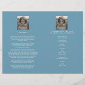 ハート永遠の葬儀プログラムホワイトブルーDIYフォールド (裏面)