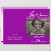 ハート永遠の葬儀プログラム紫 (正面/裏面)