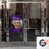 ハート永遠の葬儀記念紫 ウィンドウサイン (オフィスドア)