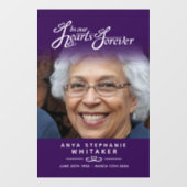 ハート永遠の葬儀記念紫 ウィンドウサイン (シート)