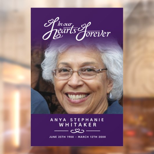 ハート永遠の葬儀記念紫 ウィンドウサイン (シート2)