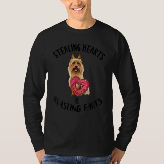 ハート泥棒おならオーストラリアン・テリア V Tシャツ (正面)