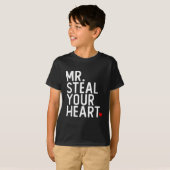 ハート泥棒さん 男の子 幼児 バレンタインデー Tシャツ (正面フル)