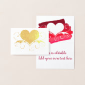 ハート渦 |ピンクグラデーションハート切り出し 箔カード (ディスプレー)