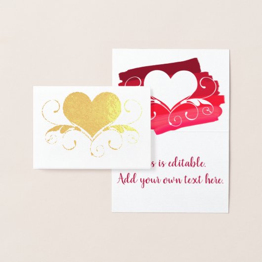 ハート渦 |ピンクグラデーションハート切り出し 箔カード (ディスプレー)