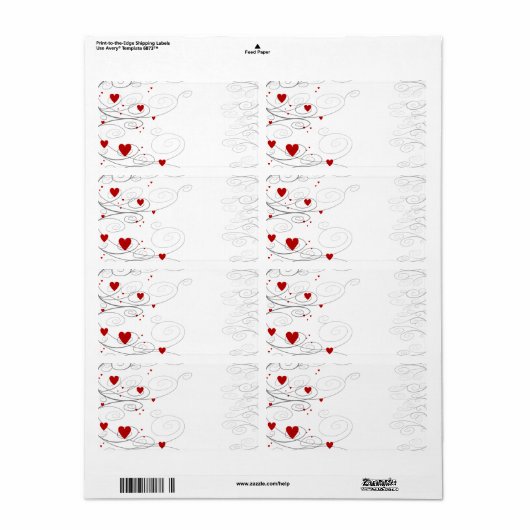 ハート渦 ラベル (フルシート)