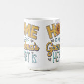 ハート温暖化ひまわり祖母の愛 コーヒーマグカップ (中央)