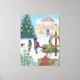 ハート温暖化クリスマス キャンバスプリント