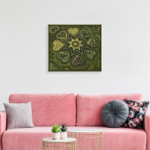 「ハート満載の愛」パネルプリント(素朴)(オリーブ) キャンバスプリント (インサイチュ (リビング))